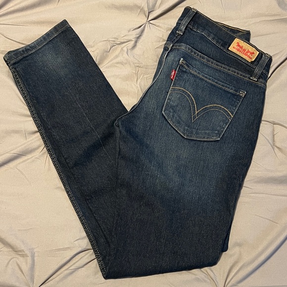 Levi's 524 Too Superlow Rise Y2K Blue Denim Skinny Jeans - Picture 3 of 12